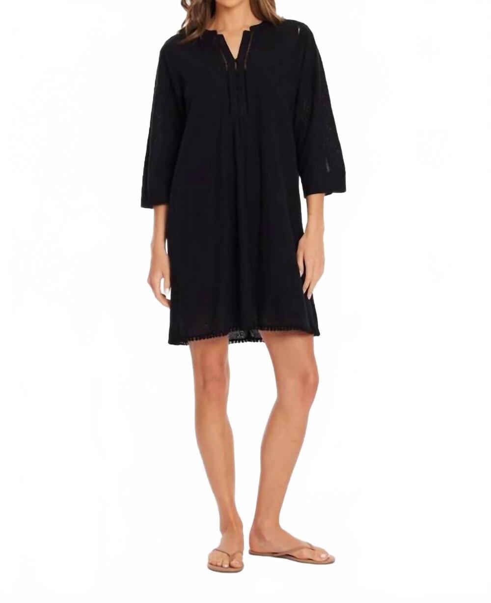 NEW MODODOC everyday henley dress in black